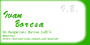 ivan borcsa business card